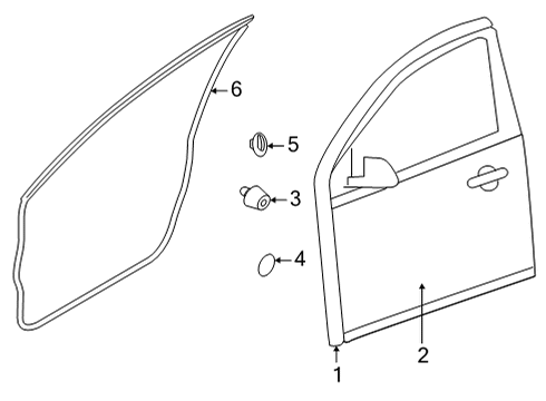 2021 Nissan Versa Door & Components Weatherstrip-Front Door, RH Diagram for 80830-5EF0A