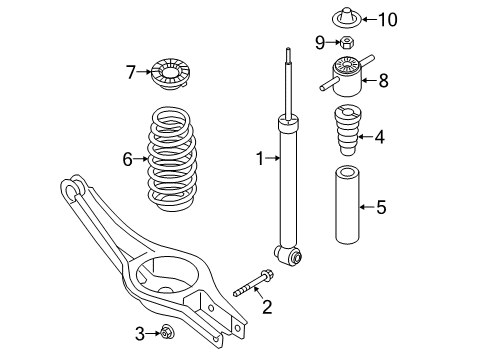 2021 Hyundai Kona Shocks & Components - Rear SHOCK ABSORBER ASSY-REAR Diagram for 55307-J9UB0