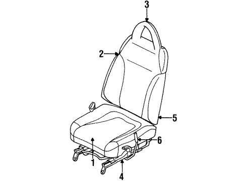 2001 Plymouth Prowler Seats & Track Components Front Seat Cushion Diagram for RV331AZAA