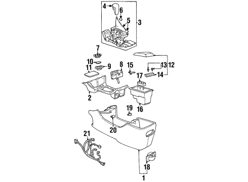 1997 Pontiac Grand Prix Gear Shift Control - AT Indicator Asm, Automatic Transmission Control Diagram for 12556180