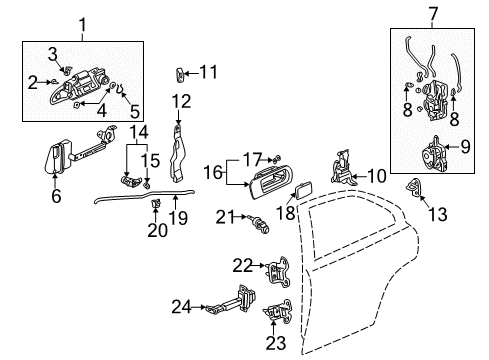 2005 Honda Civic Front Door Cylinder, Driver Side Door Diagram for 72185-S5A-A11