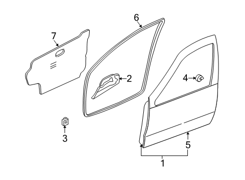 2001 Infiniti QX4 Front Door Weatherstrip-Front Door, RH Diagram for 80830-3W400