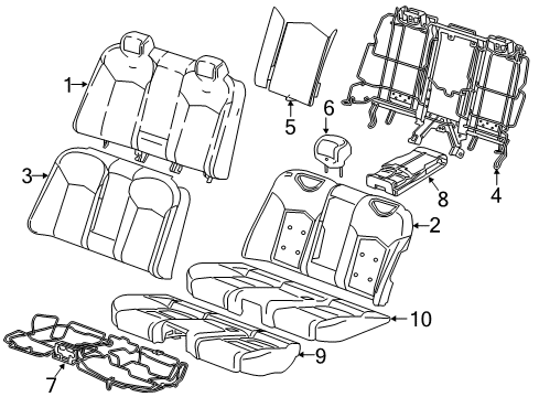 2020 Cadillac CT6 Rear Seat Components Seat Cover Diagram for 84457808