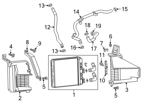 2018 Cadillac CT6 Radiator & Components Outlet Hose Diagram for 23486241