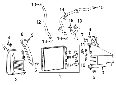 2018 Cadillac CT6 Radiator & Components Inlet Hose Diagram for 23486231