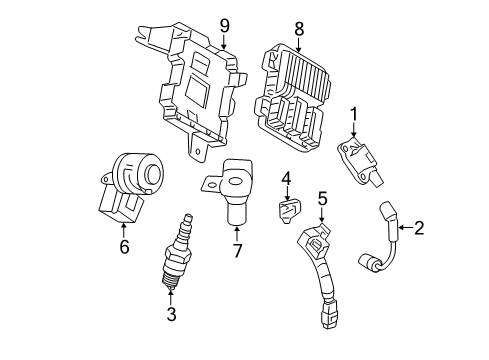 2010 Cadillac CTS Ignition System Mount Bracket Diagram for 20836831