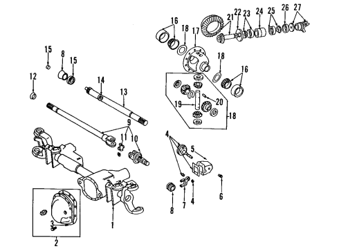 1998 Dodge Ram 1500 Front Axle, Differential, Propeller Shaft Bearing-Differential Side Diagram for 4746733