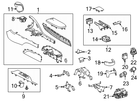 2021 Lexus LC500 Convertible Top Plate, Console Diagram for 58811-11030