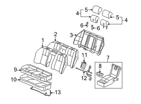 2005 Cadillac STS Rear Seat Components Pad Asm, Rear Seat Cushion (W/ Frame) Diagram for 88949048