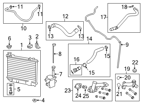 2016 Chevrolet Caprice Radiator & Components Overflow Hose Diagram for 92421240