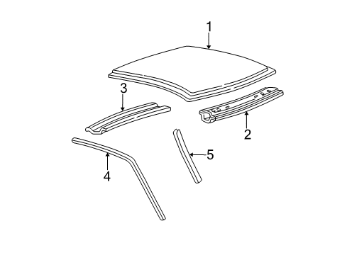 2004 Ford F-150 Roof & Components Weatherstrip Diagram for 5L3Z-1551223-AA