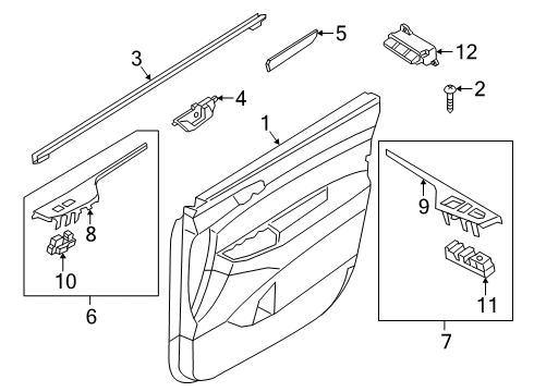 2022 Hyundai Palisade Power Seats Door Inside Handle Assembly, Right Diagram for 82620-S8010-RBD