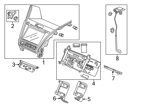 2018 Acura RLX Navigation System Panel, Assembly Diagram for 39541-TY2-A81