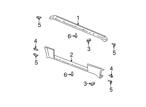 2000 Pontiac Grand Am Exterior Trim - Pillars, Rocker & Floor Rocker Molding Clip Diagram for 22603384