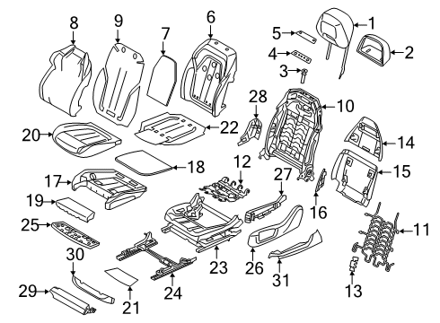 2019 BMW M5 Heated Seats Foam Part, Comfort A/C Active Seat Diagram for 52108067028