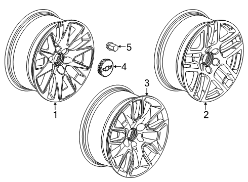 2019 Chevrolet Silverado 1500 LD Wheels Wheel, Alloy Diagram for 84486663