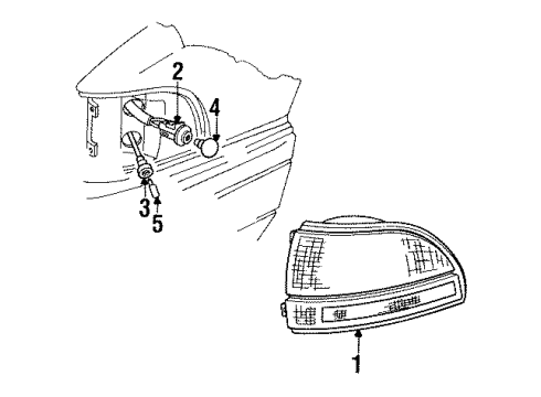1995 Buick LeSabre Side Marker & Signal Lamps Lamp Asm-Corner & Side Marker-RH Diagram for 16512674