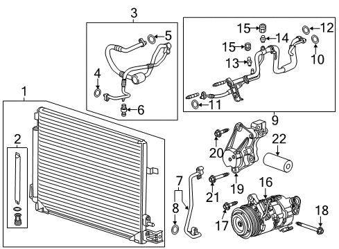 2017 Cadillac CTS A/C Condenser, Compressor & Lines Mount Bolt Diagram for 11571051