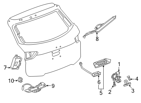 2020 Chevrolet Blazer Lift Gate - Lock & Hardware Switch Cover Diagram for 84741535