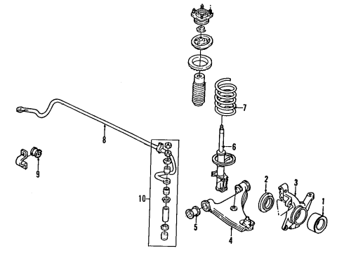 1990 Ford Probe A/C Condenser, Compressor & Lines Discharge Hose Diagram for FO2Z19835A