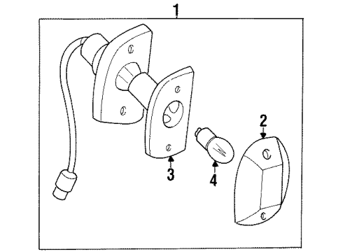 1993 Nissan D21 Bulbs Lamp Assembly-Licence, LH Diagram for B6515-23G20