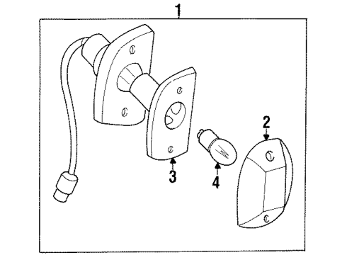 1996 Nissan Pickup License Lamps Licence Lamp Assembly Diagram for B6510-S3802