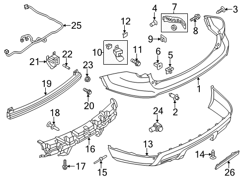 2013 Ford Explorer Parking Aid Lower Cover Diagram for BB5Z-17F828-AA