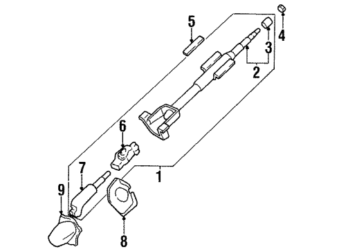 1997 Kia Sephia Steering Column & Wheel, Steering Gear & Linkage Shaft Kit-W/O Tilt Diagram for 0K2013210X