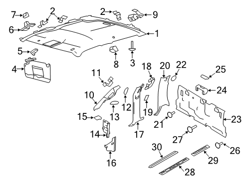 2011 Ford F-150 Interior Trim - Cab Center Pillar Trim Diagram for 9L3Z-1624347-CA