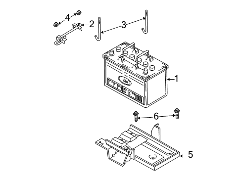 2004 Kia Sedona Battery Bolt-Clamp Diagram for 0K55256292A