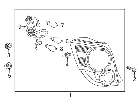 2014 Chevrolet Sonic Tail Lamps Tail Lamp Assembly Diagram for 42407868