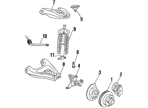 1986 Pontiac T1000 Front Brakes Seal Kit, Front Brake Caliper Piston Diagram for 18008315