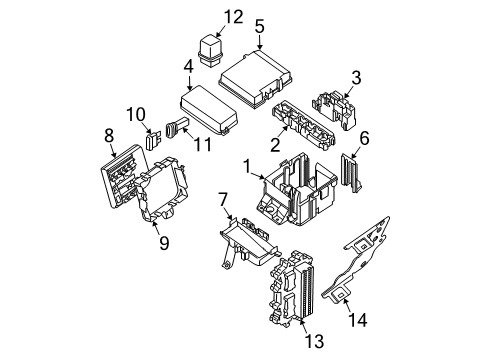 2021 Nissan Frontier Electrical Components Block Assembly-Junction Diagram for 24350-9BT0A