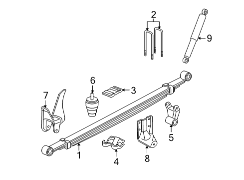 2004 Chevrolet Avalanche 2500 Rear Suspension Rear Spring Assembly Diagram for 15073076