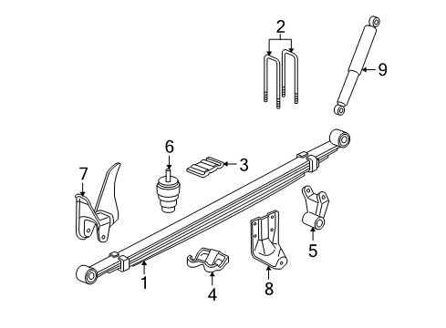 2004 Chevrolet Avalanche 2500 Rear Suspension Shock Diagram for 15210861