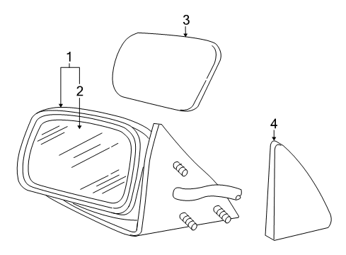 2008 Mercury Grand Marquis Outside Mirrors Mirror Cover Diagram for 3W7Z-17D742-CHRM