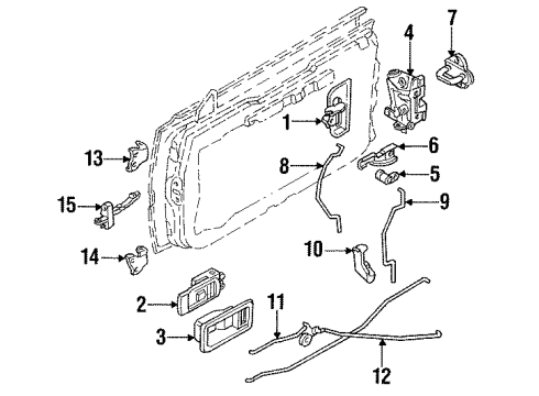 1990 Nissan Pulsar NX Lock & Hardware Door Inside Handle Assembly, Right Diagram for 80670-01P00