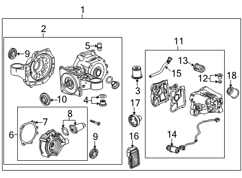 2013 Cadillac SRX Axle & Differential - Rear Differential Diagram for 22897038