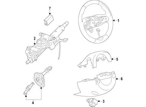 2021 Cadillac XT4 Steering Column & Wheel, Steering Gear & Linkage Steering Column Diagram for 84703390