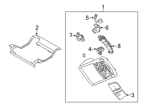 2019 Nissan Armada Sunroof Bracket-Map Lamp Diagram for 26439-1LA0A