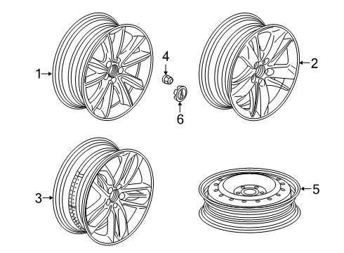 2022 Acura RDX Wheels DISK (19X8J) Diagram for 42700-TJB-A41