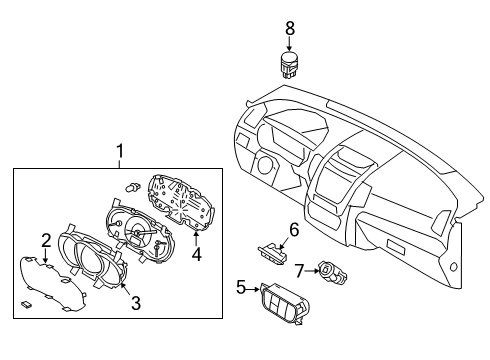 2019 Kia Sorento Ignition Lock Cluster Assembly-Instrument Diagram for 94021C6BB0