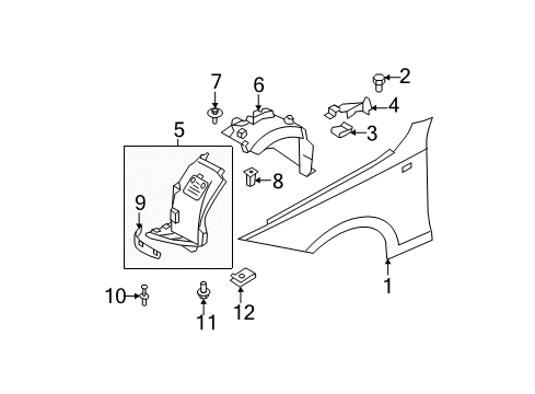 2013 BMW 135i Fender & Components Cover, Wheel Housing, Bottom Right Diagram for 51717194459