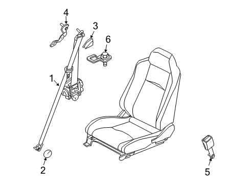 2009 Nissan 370Z Seat Belt Bracket Assembly-Shoulder Belt Diagram for 86869-CD000