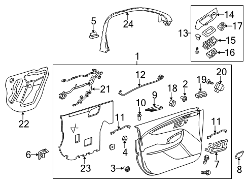 2014 Chevrolet Impala Mirrors Water Deflector Diagram for 23274029