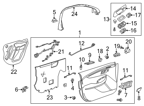 2014 Chevrolet Impala Mirrors Water Deflector Diagram for 23274028