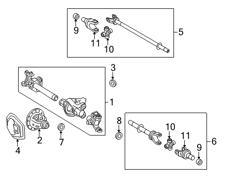 2016 Ford F-350 Super Duty Carrier & Front Axles Axle Seal Diagram for AC3Z-1S175-A