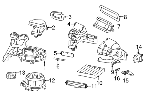 2022 Toyota GR86 Blower Motor & Fan Filter Case Diagram for SU003-02070