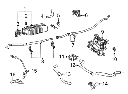 2021 Toyota Venza Powertrain Control Breather Tube Diagram for 77227-0R100