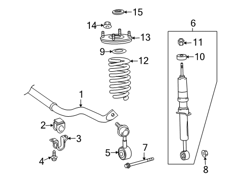 2021 Toyota Sequoia Struts & Components, Stabilizer Bar & Components Stabilizer Bar Diagram for 48811-0C030